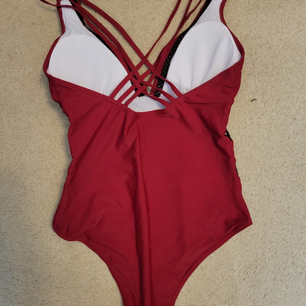 Beachsissi Solid Mesh Patchwork One Piece Swimsui… - image 1